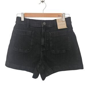 MADEWELL The High-rise Sailor Short in Sendhurst Black Size 26 NWT